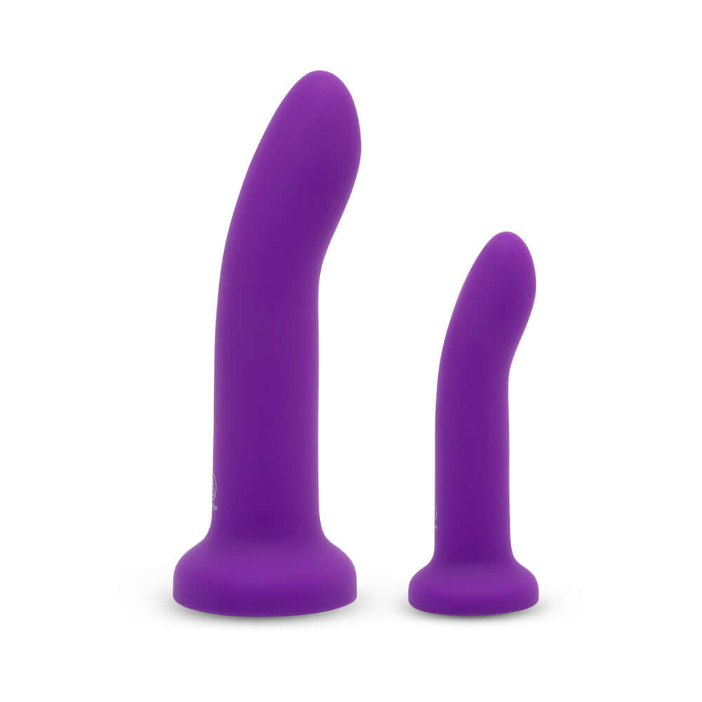 Together Duo 2-Piece 5 / 7 inches Silicone Dildo & Harness Set Purple