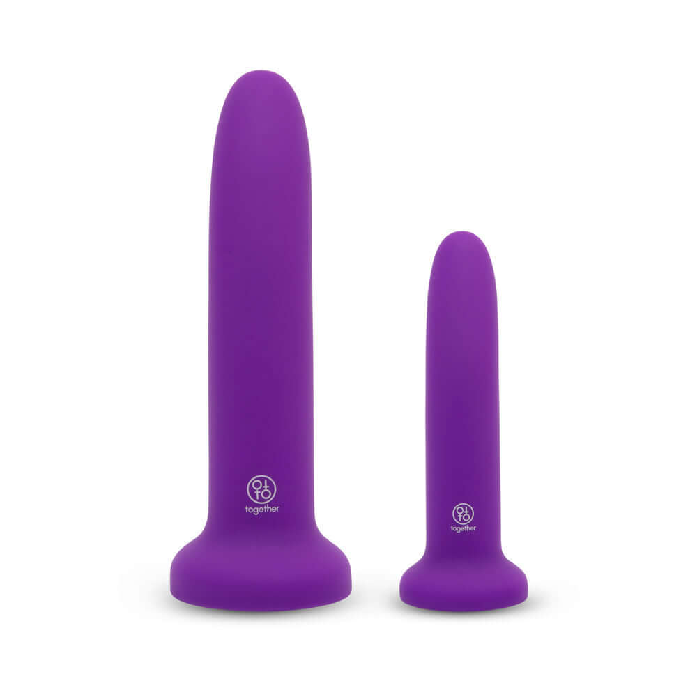 Together Duo 2-Piece 5 / 7 inches Silicone Dildo & Harness Set Purple