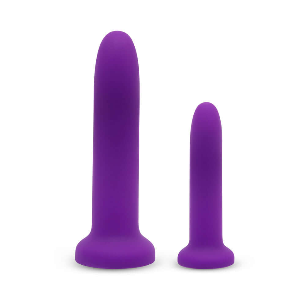 Together Duo 2-Piece 5 / 7 inches Silicone Dildo & Harness Set Purple