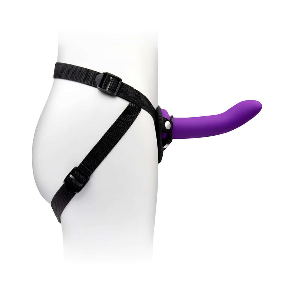 Together Duo 2-Piece 5 / 7 inches Silicone Dildo & Harness Set Purple
