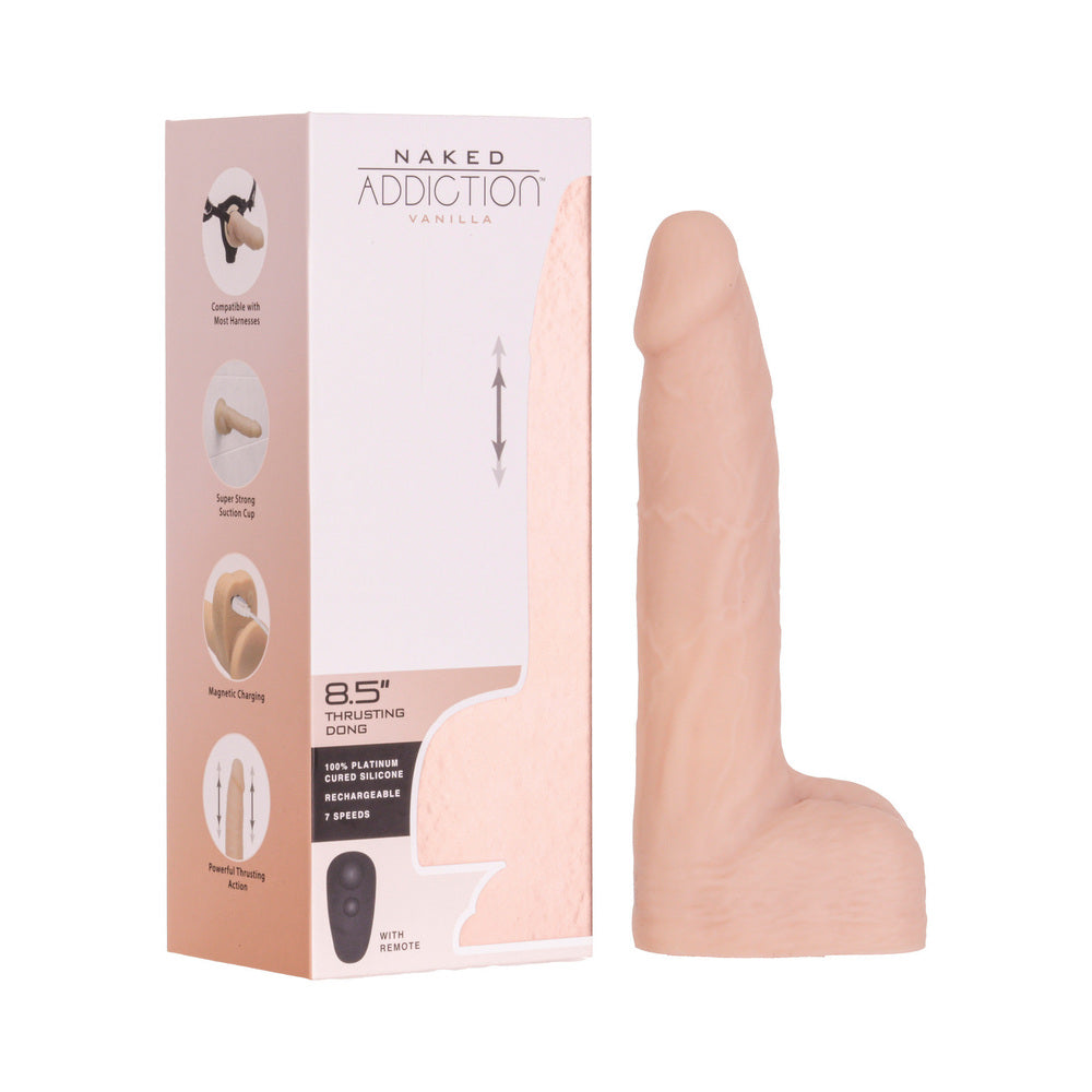 Naked Addiction Thrusting Dong with Remote 8.5 inches Vanilla