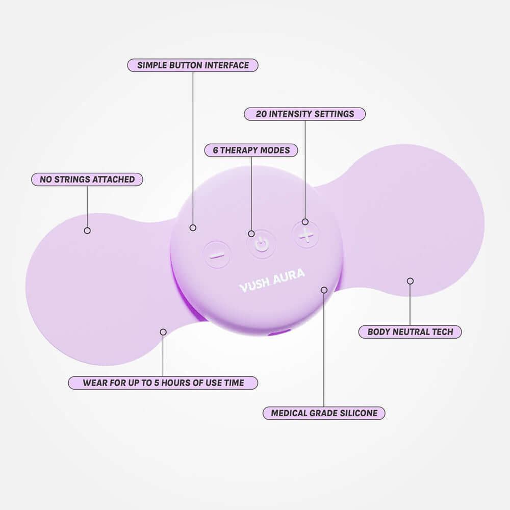 VUSH Aura Wireless Rechargable TENS Device with Travel Case