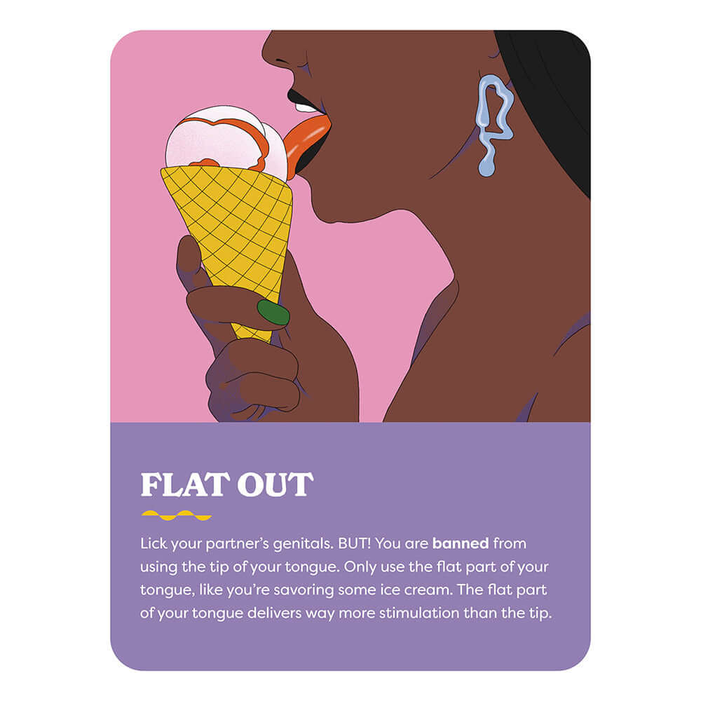 A Hot Minute A Quick and Dirty Sex Game card depicting a playful prompt for intimate interaction.