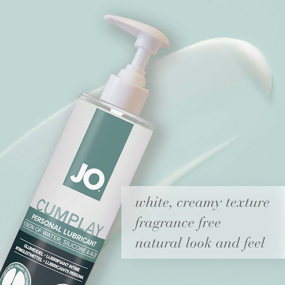 JO Cumplay Hybrid Personal Lubricant 8 Oz with creamy texture for a natural look and feel.