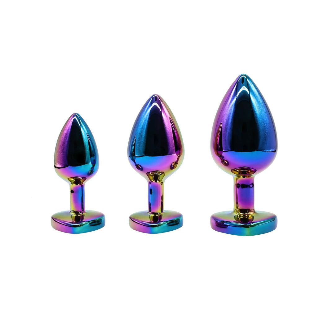 Adam & Eve Rainbow Heart Anal Plug Training Set