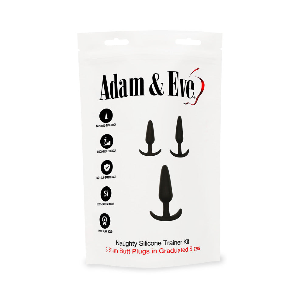 Adam & Eve Naughty Silicone Anal Trainer Kit Black - Image 5