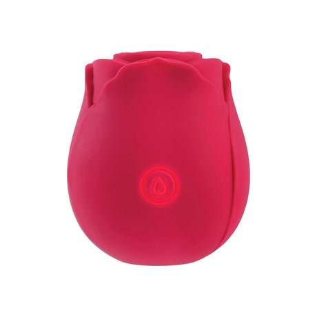 Adam and Eve Eves Ravishing Suction Rose in vibrant pink with silicone texture and illuminated button.