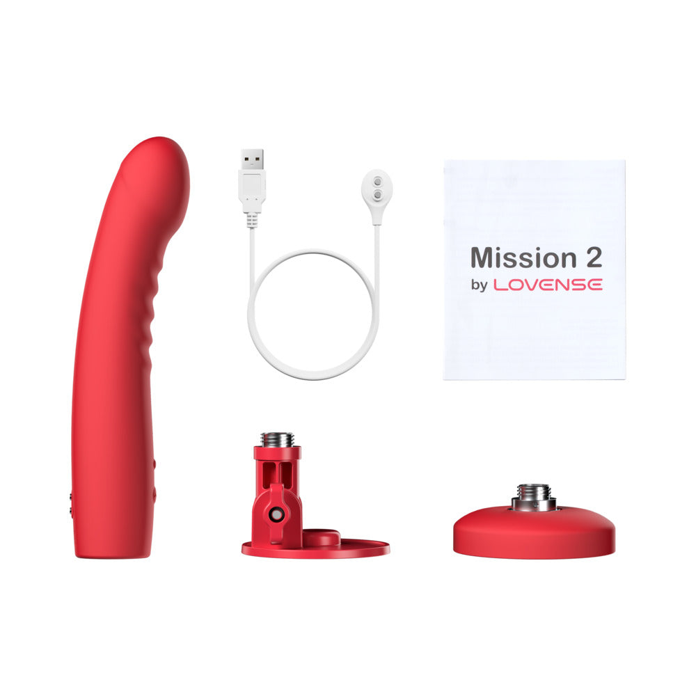 Lovense Mission 2 Silicone Rechargeable Vibrator - Red