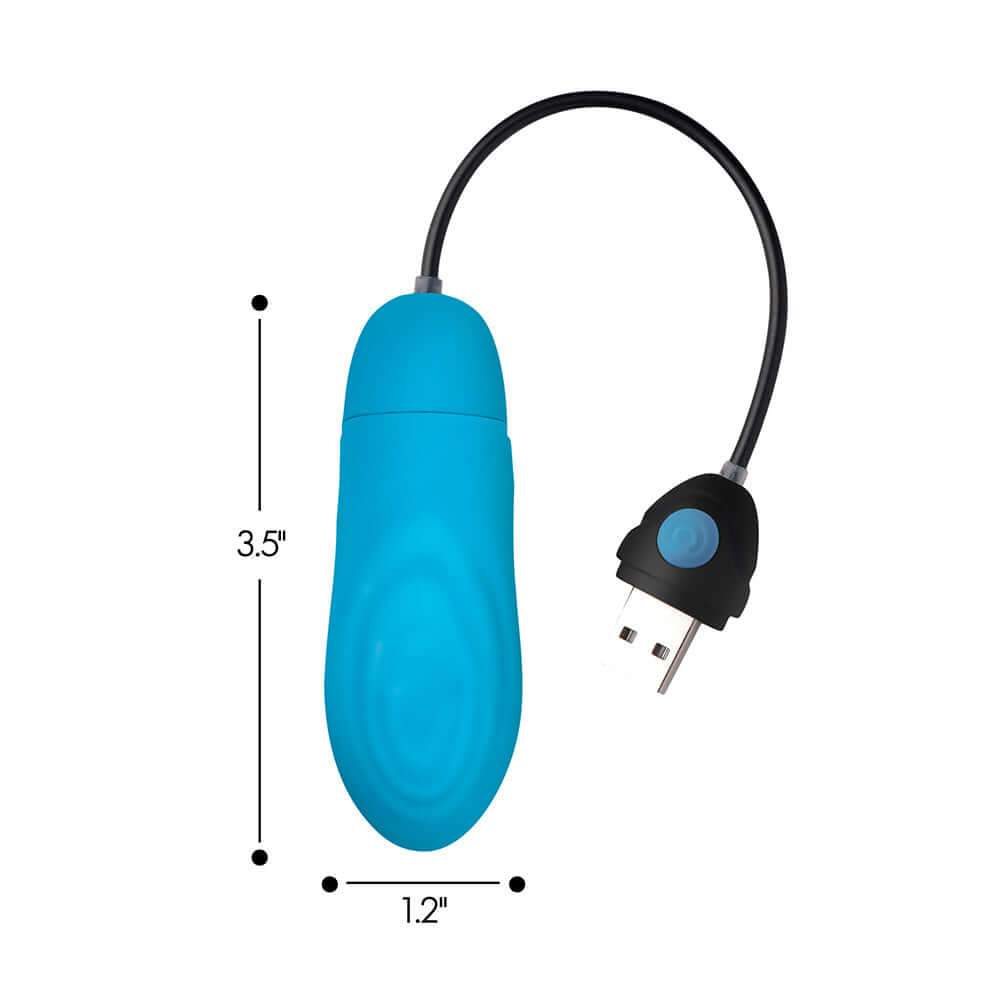 BANG! 7X Pulsing Rechargeable Silicone Bullet Blue