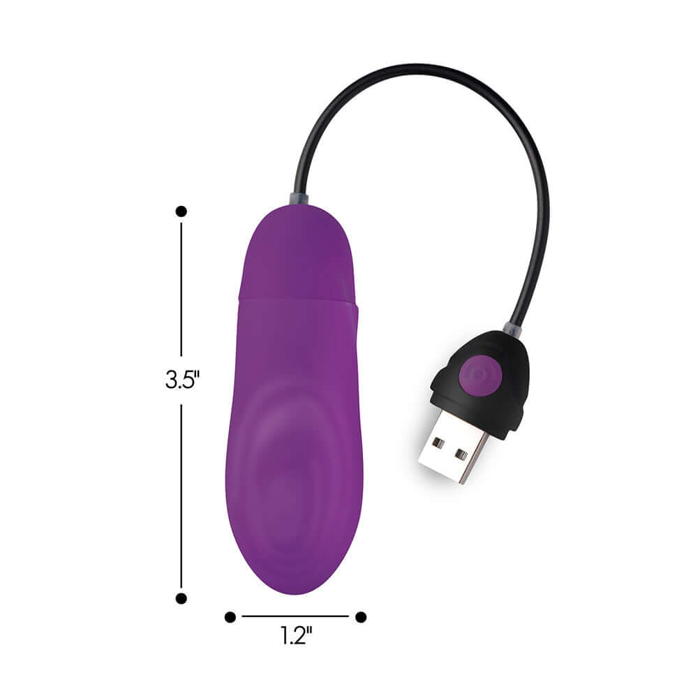 BANG! 7X Pulsing Rechargeable Silicone Bullet Purple