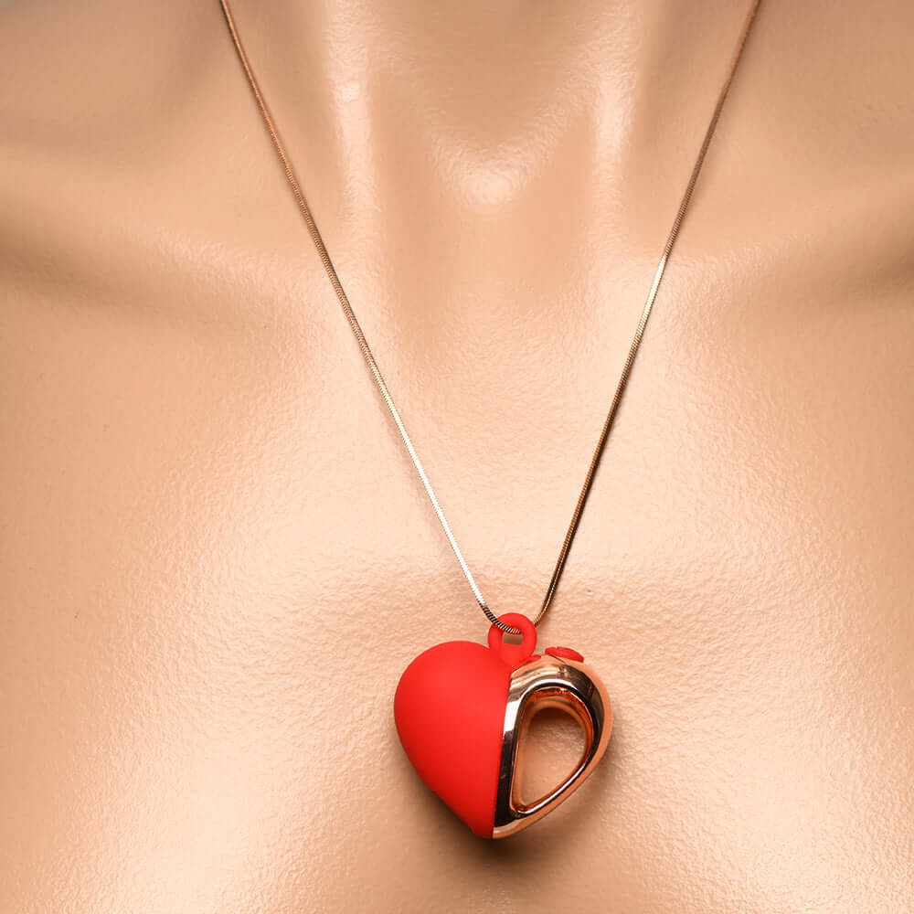 Charmed 10X Vibrating Silicone Heart Necklace