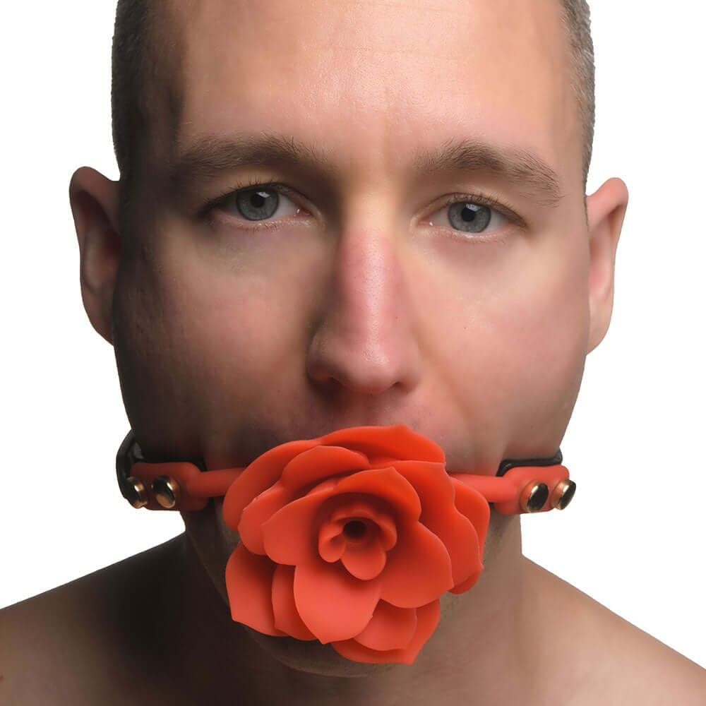 Master Series Blossom Gag Silicone Rose Gag