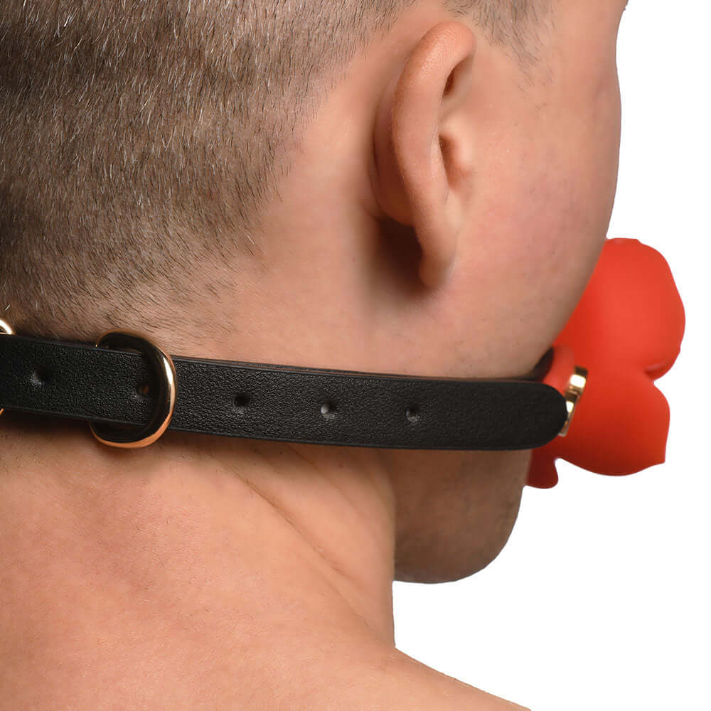 Master Series Blossom Gag Silicone Rose Gag