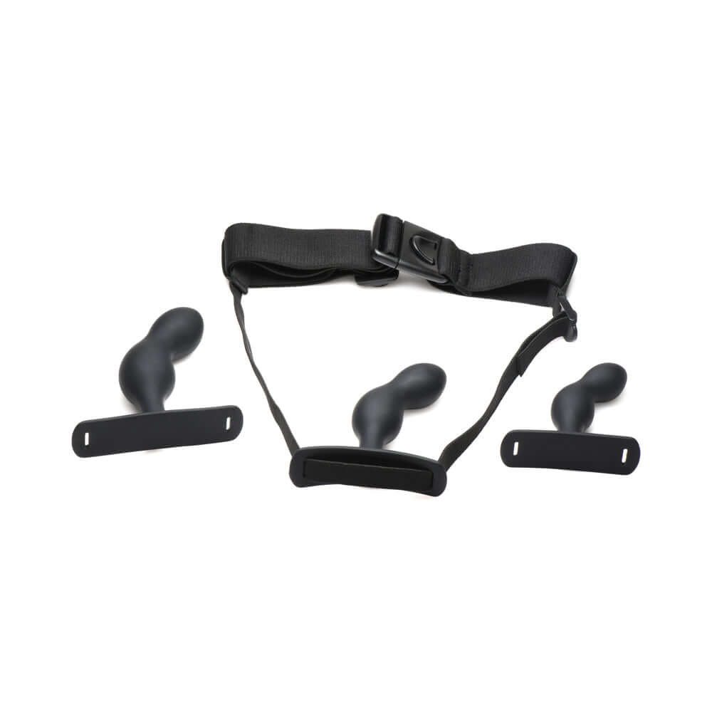 Master Series P-Spot Plugger Trainer 3-Piece Silicone Set with Harness