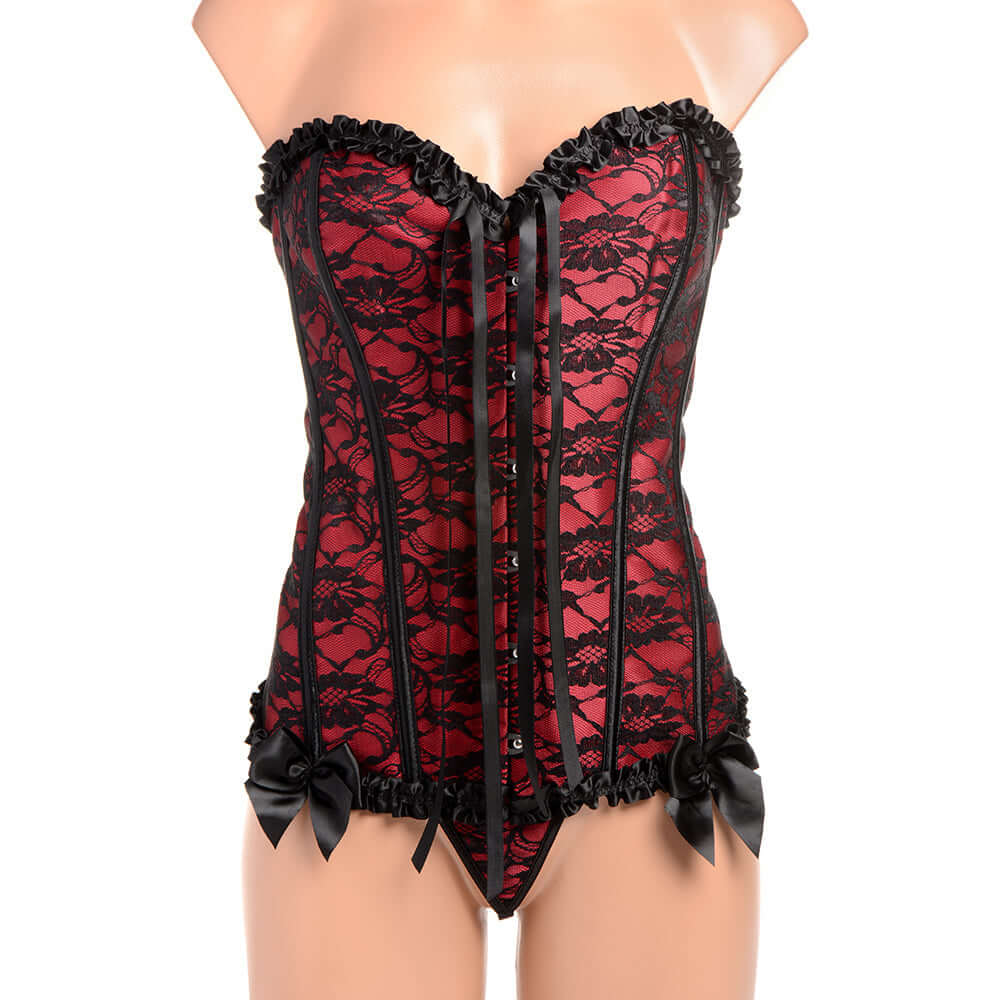 Master Series Scarlet Seduction Lace-up Corset & Thong M