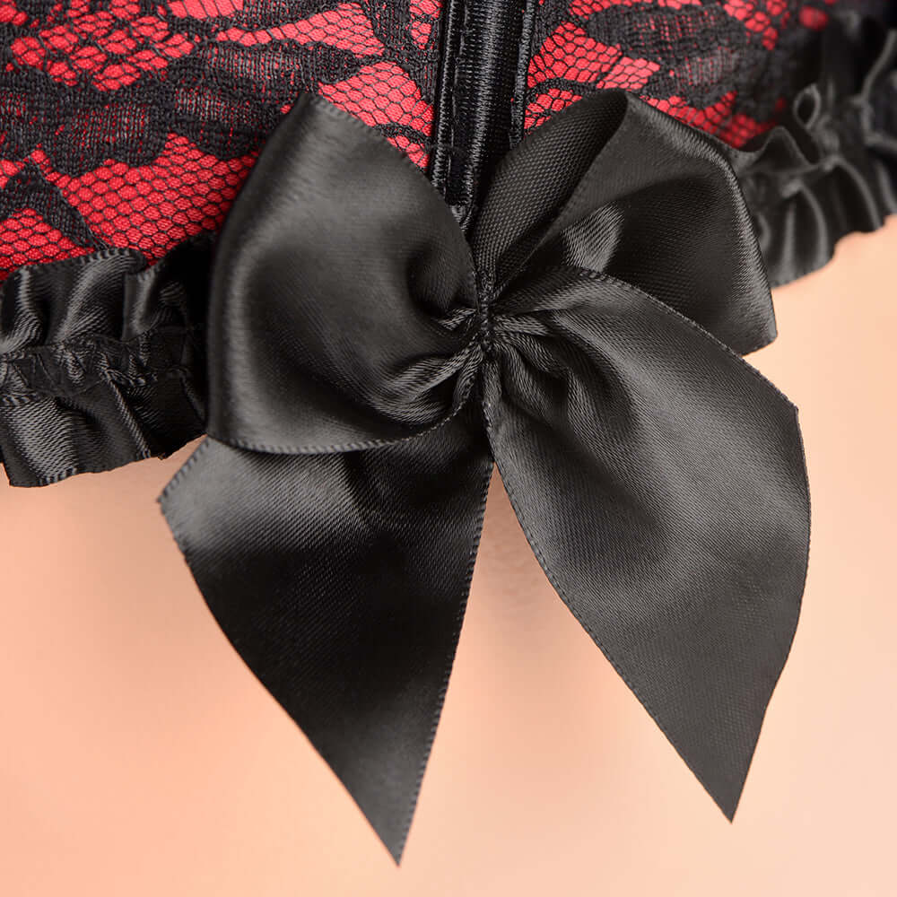 Master Series Scarlet Seduction Lace-up Corset & Thong L