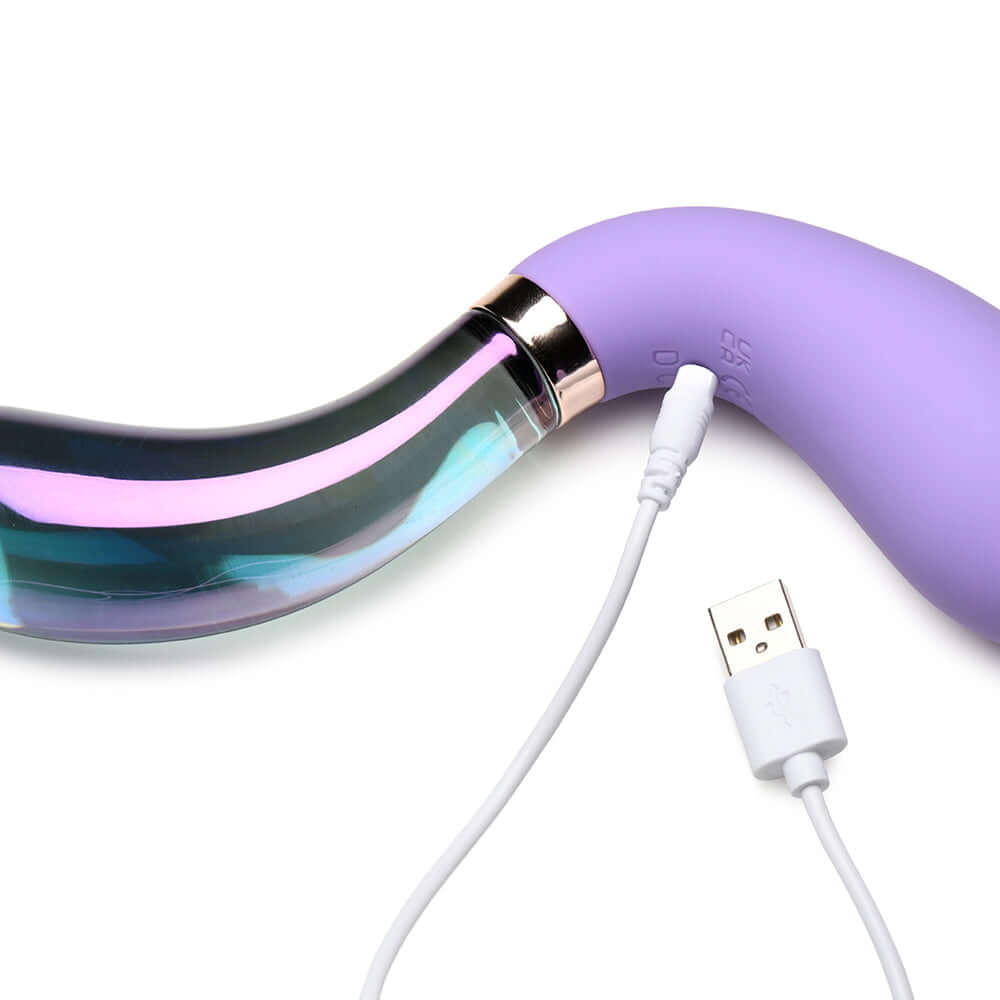 Prisms 10X Pari Dual Ended Wavy Silicone/Glass Vibrator