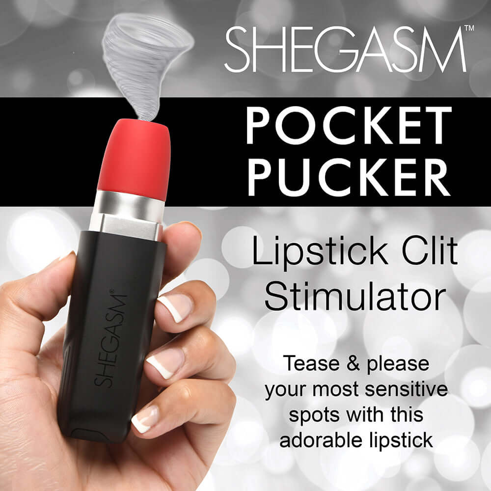 Shegasm Pocket Pucker 9X Silicone Lipstick Clit Stimulator