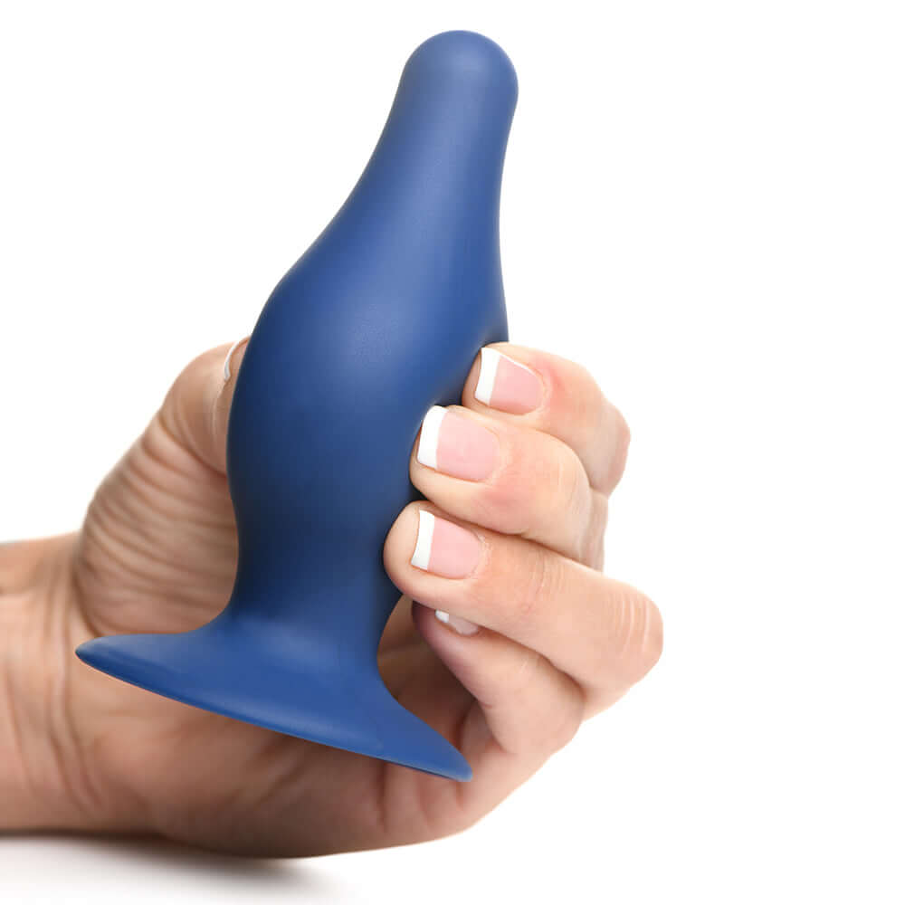 Squeeze-It Squeezable Tapered Large Anal Plug Blue