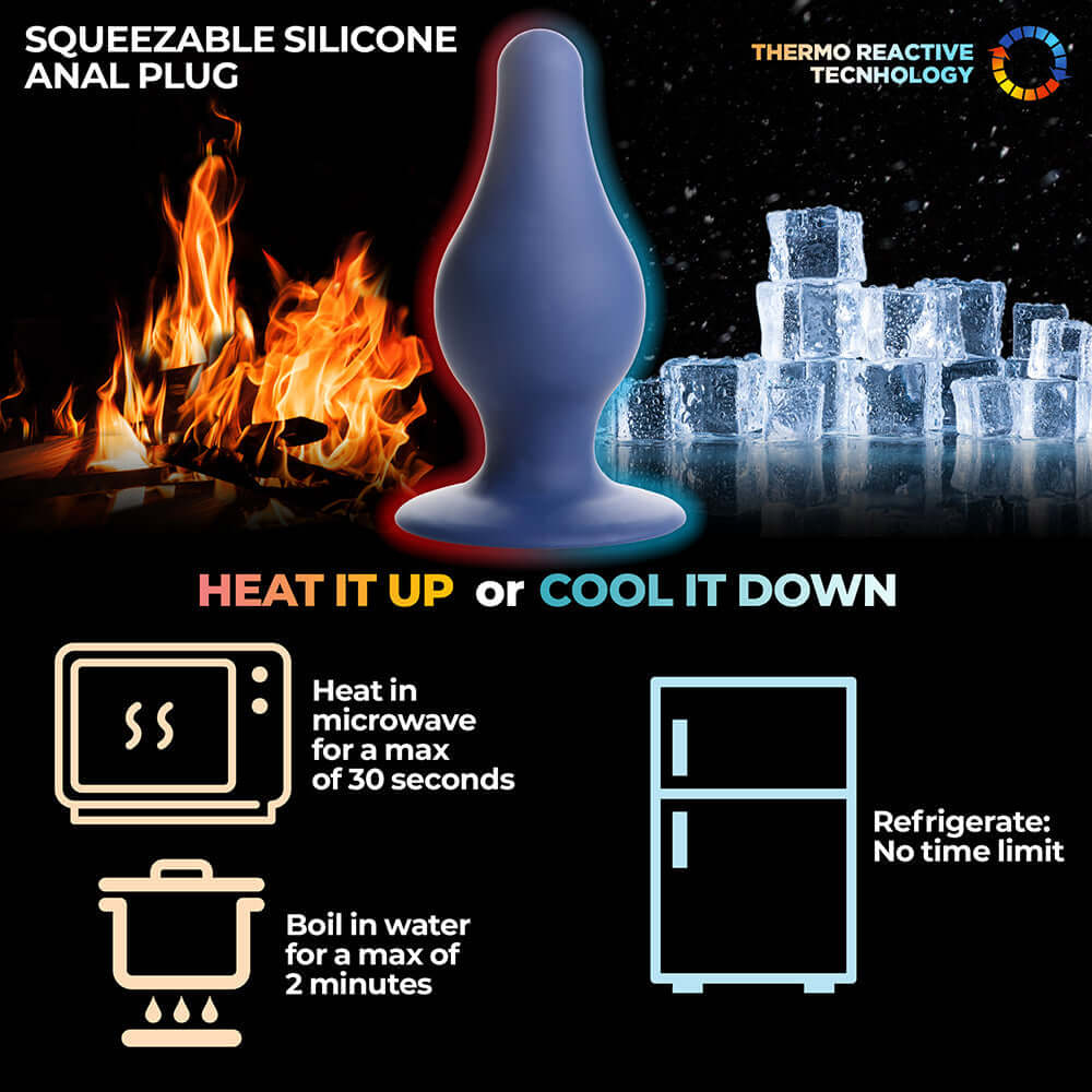 Squeeze-It Squeezable Tapered Large Anal Plug Blue