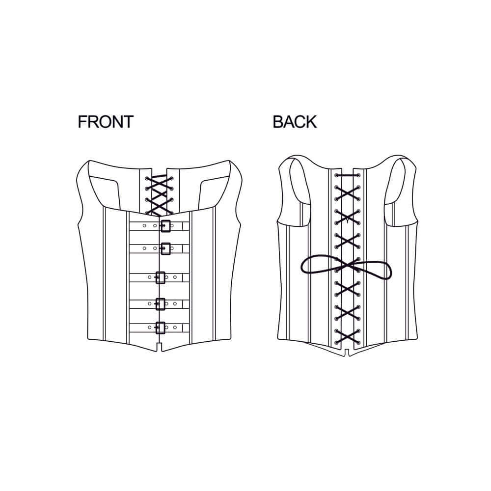 STRICT Lace-up Corset Vest & Thong L