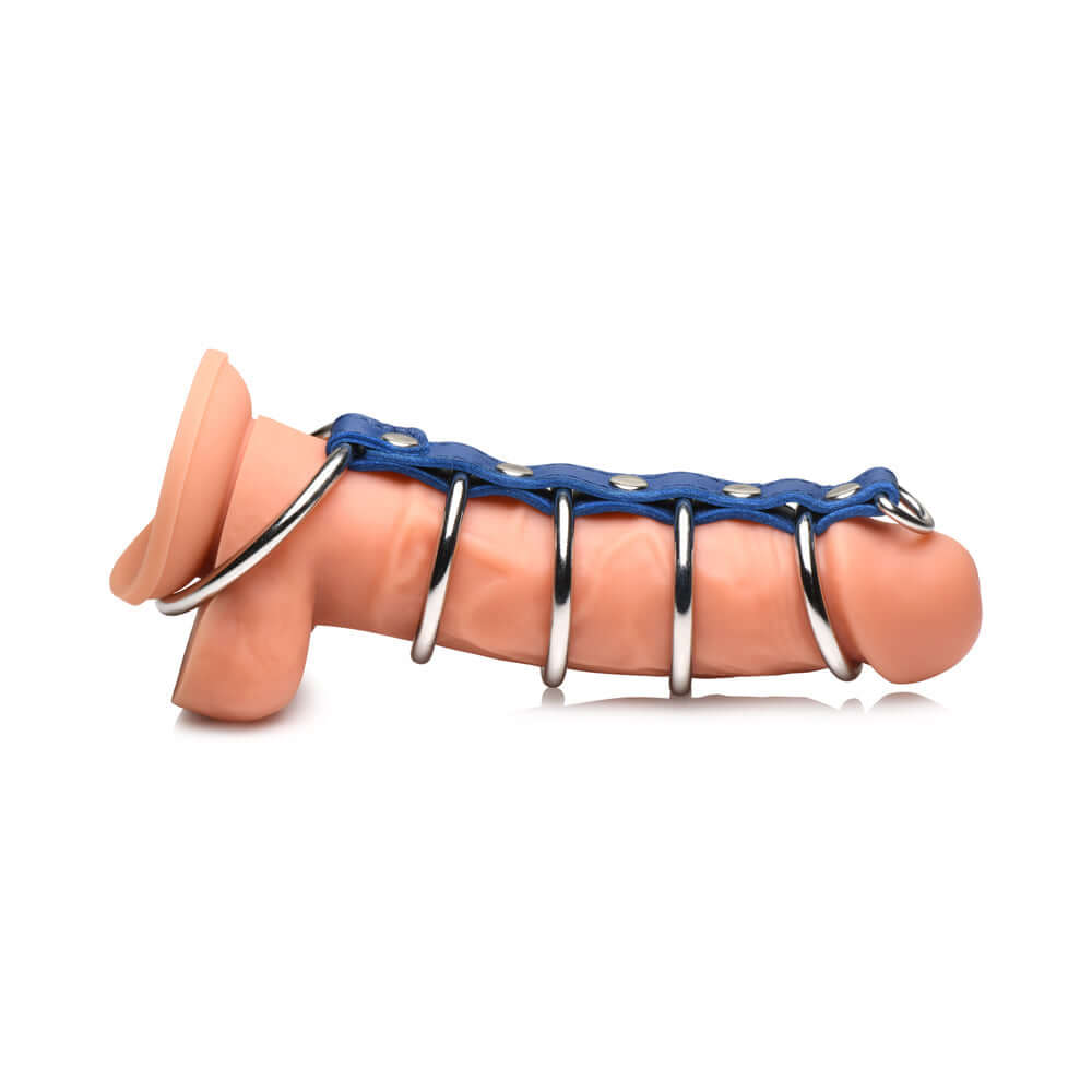 STRICT Leather Cock Gear Leather and Steel Gates of Hell Blue