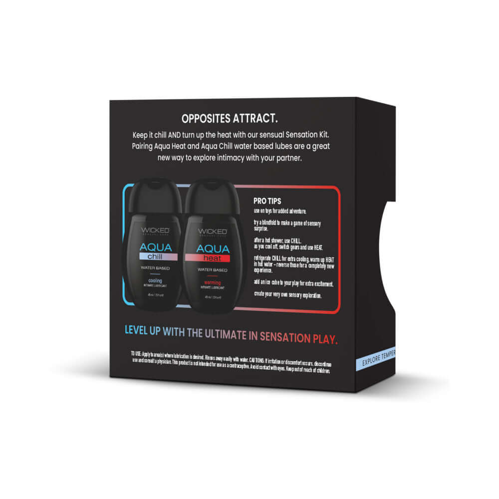 Wicked Sensual Care Sensation Kit Cooling and Warming Intimate Lubricants 1.5 oz.