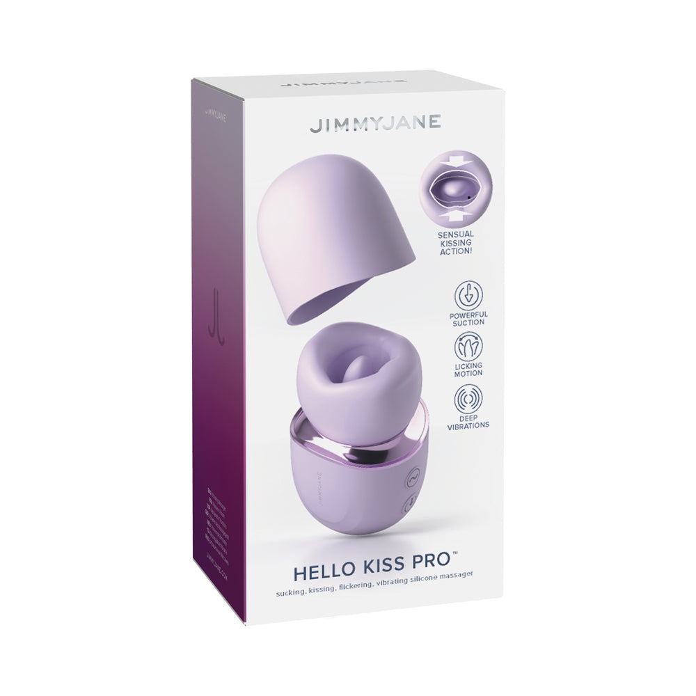 JimmyJane Hello Kiss Pro Rechargeable Silicone Clitoral Stimulator - Lavender