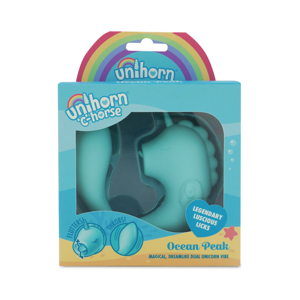 Unihorn C Horse Ocean Peak Blue vibrator packaging showcasing its unique design and features.