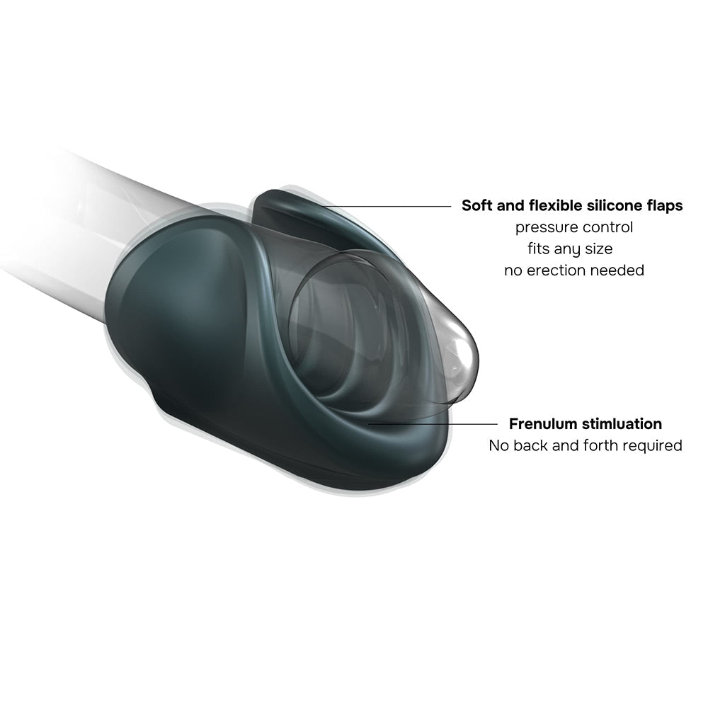 MAN WAN Starter Travel Size Silicone Vibrating Masturbator Pine Grey