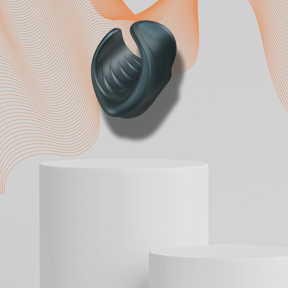 MAN WAN Starter Travel Size Silicone Vibrating Masturbator Pine Grey