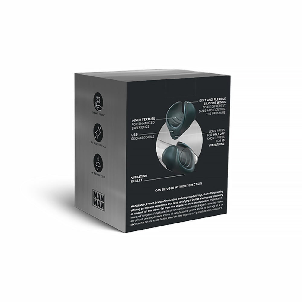 MAN WAN Starter Travel Size Silicone Vibrating Masturbator Pine Grey