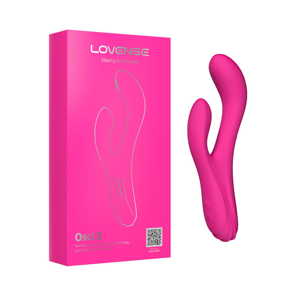 Lovense OSCI 3 Rechargeable Silicone G-Spot Vibrator With Clitoral Stimulator - Pink