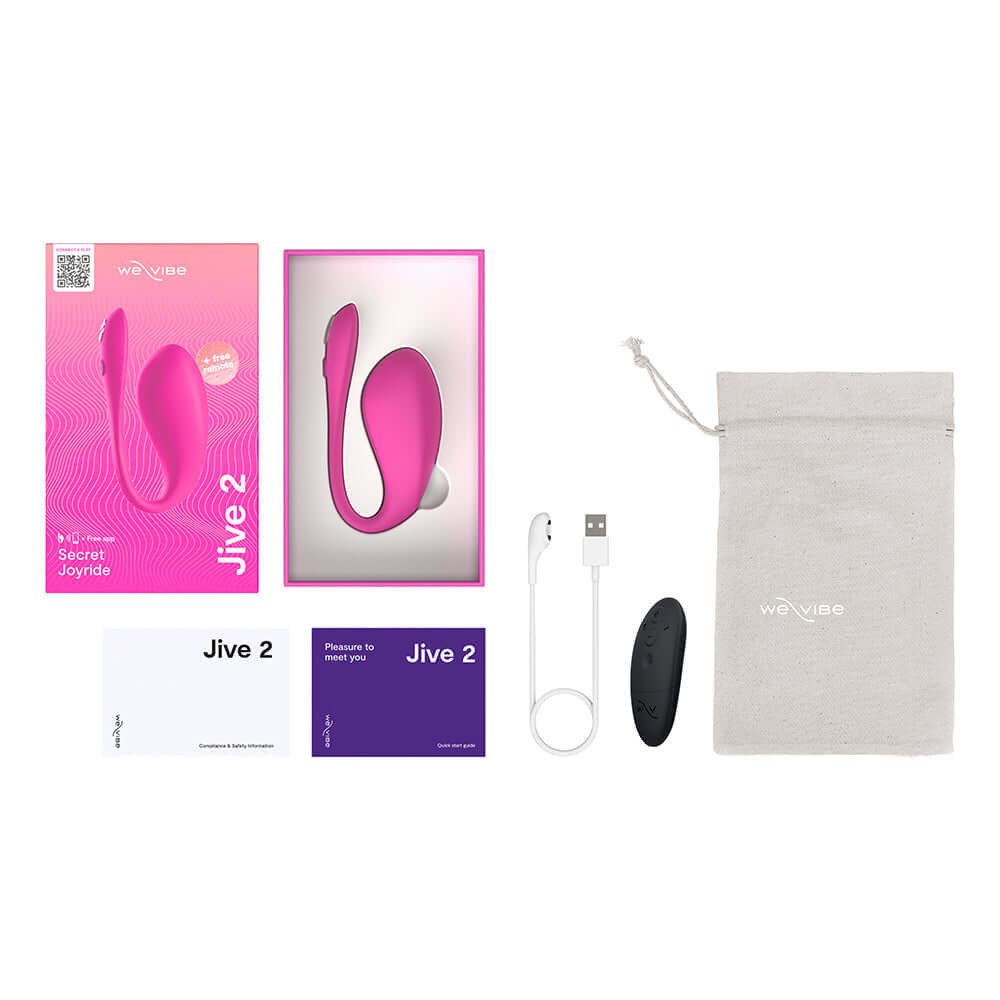We-Vibe Jive 2 Silicone Rechargeable Wearable G-Spot Vibrator with Remote Control - Electric Pink