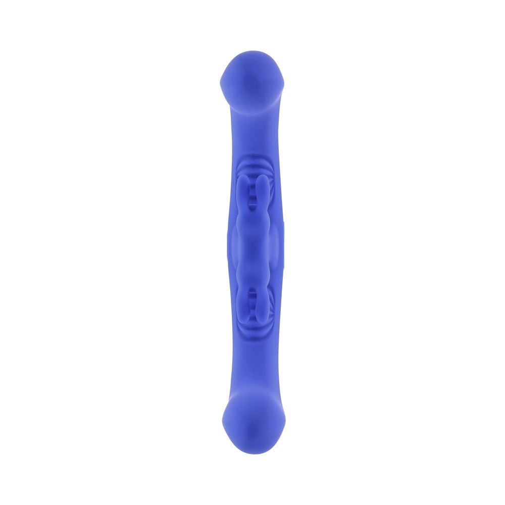 Evolved Lovebirds Rechargeable Silicone Remote-Controlled Dual-Ended Vibrator Blue