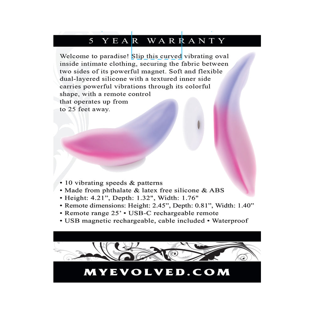 Evolved Paradise Panty Rechargeable Silicone Remote-Controlled Wearable Vibrator Pink/Purple