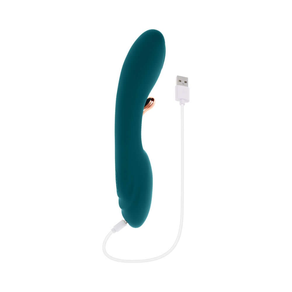 Playboy Aurelie Rechargeable Silicone G-Spot Tickling Vibrator Deep Teal