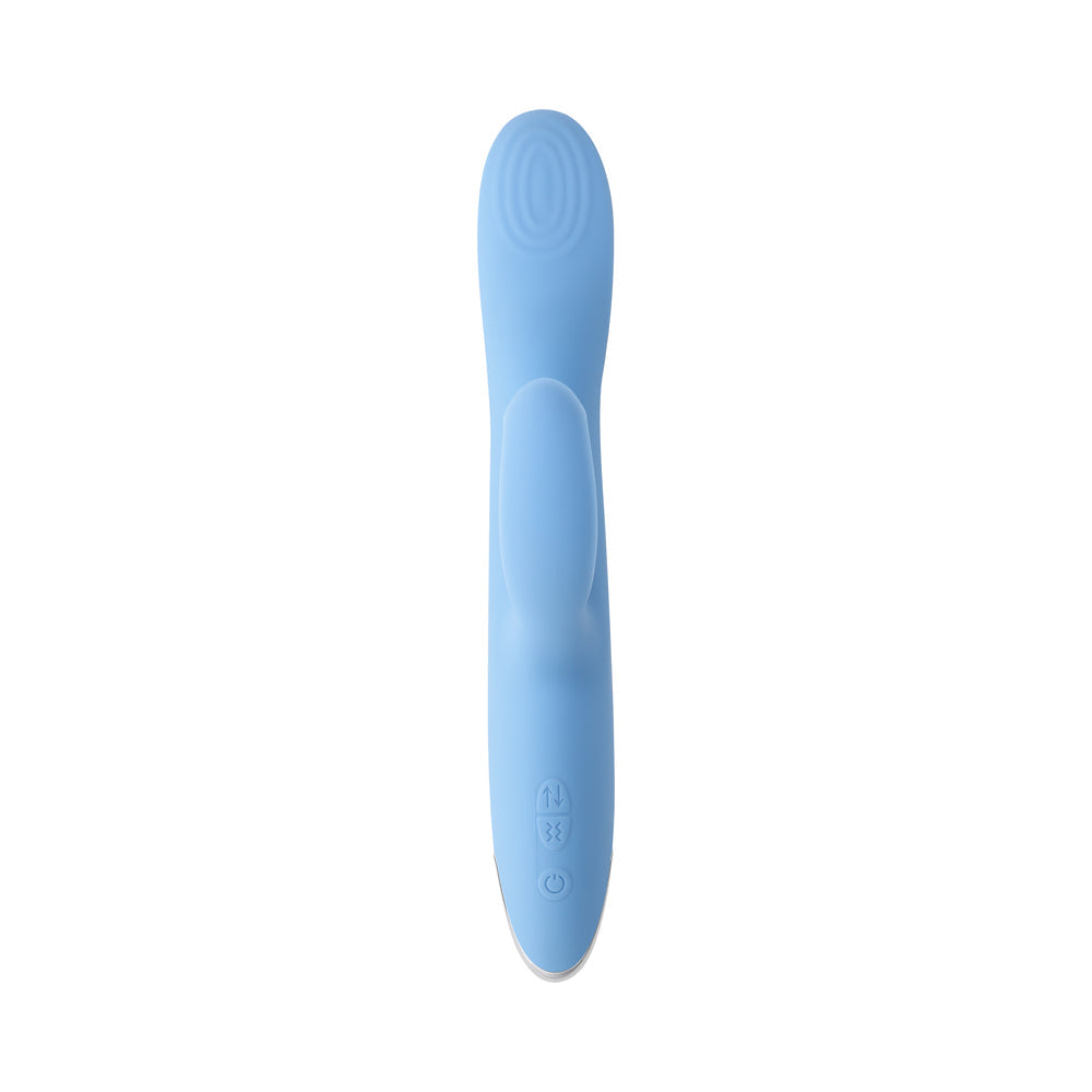 Playboy Up & Away Rechargeable Silicone Rabbit Vibrator Blue