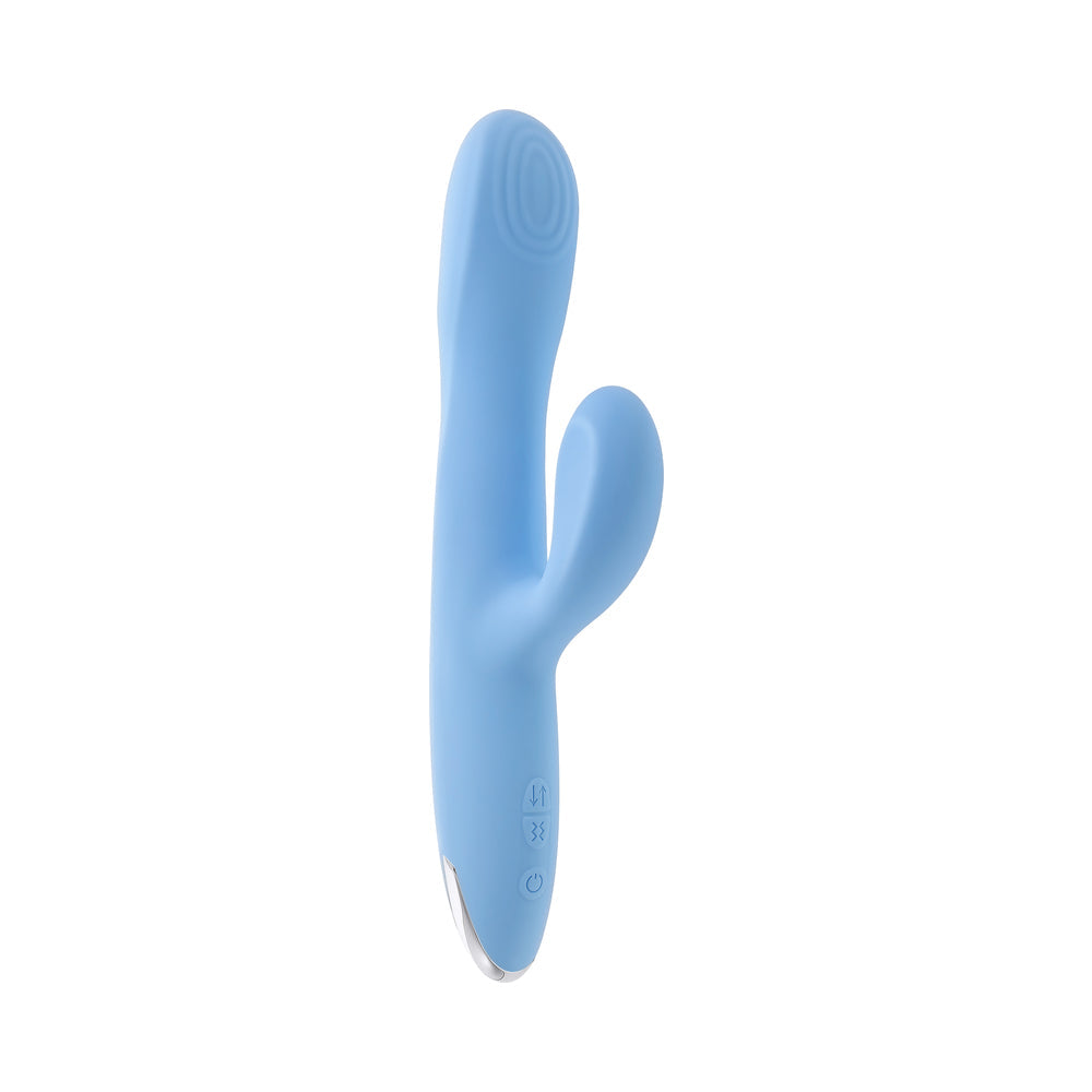 Playboy Up & Away Rechargeable Silicone Rabbit Vibrator Blue