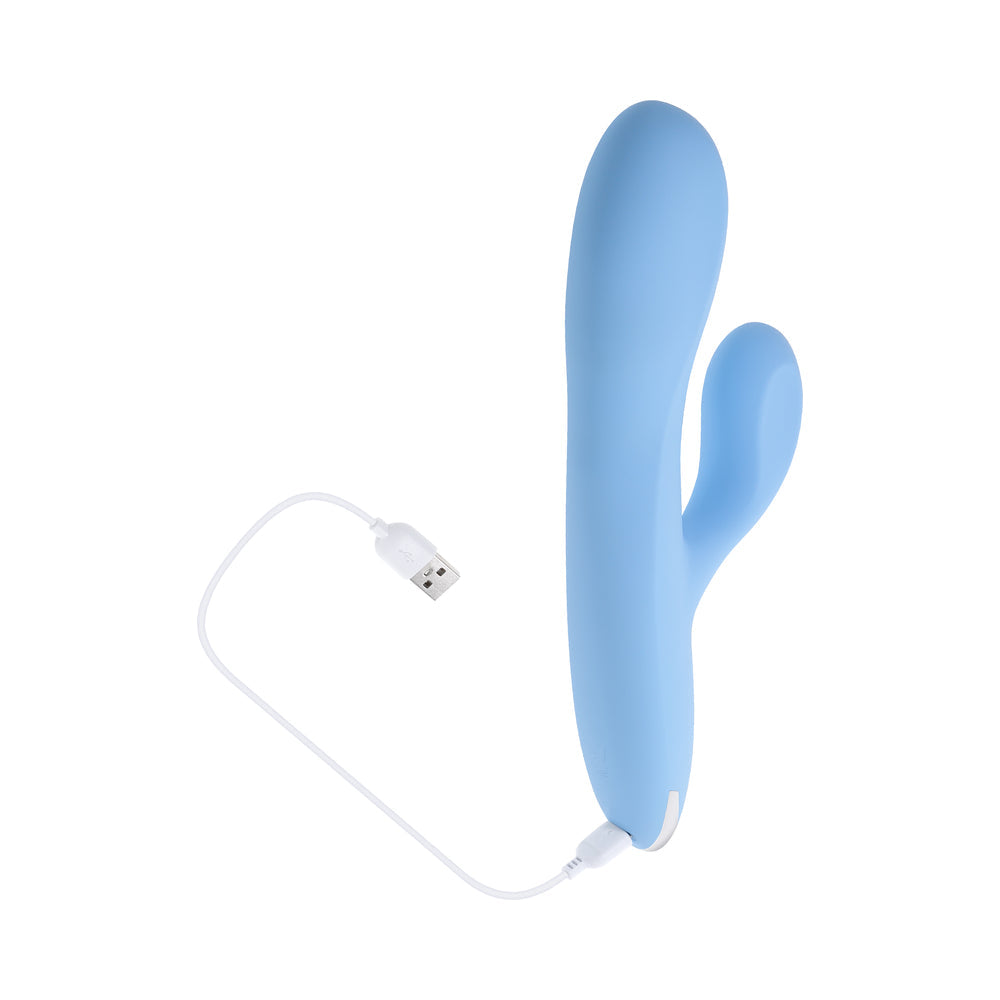 Playboy Up & Away Rechargeable Silicone Rabbit Vibrator Blue