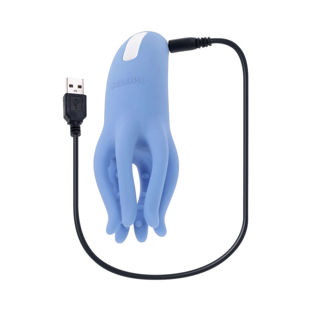 Selopa Tentacle Tickler Rechargeable Silicone Flexible Bead Vibrator Blue