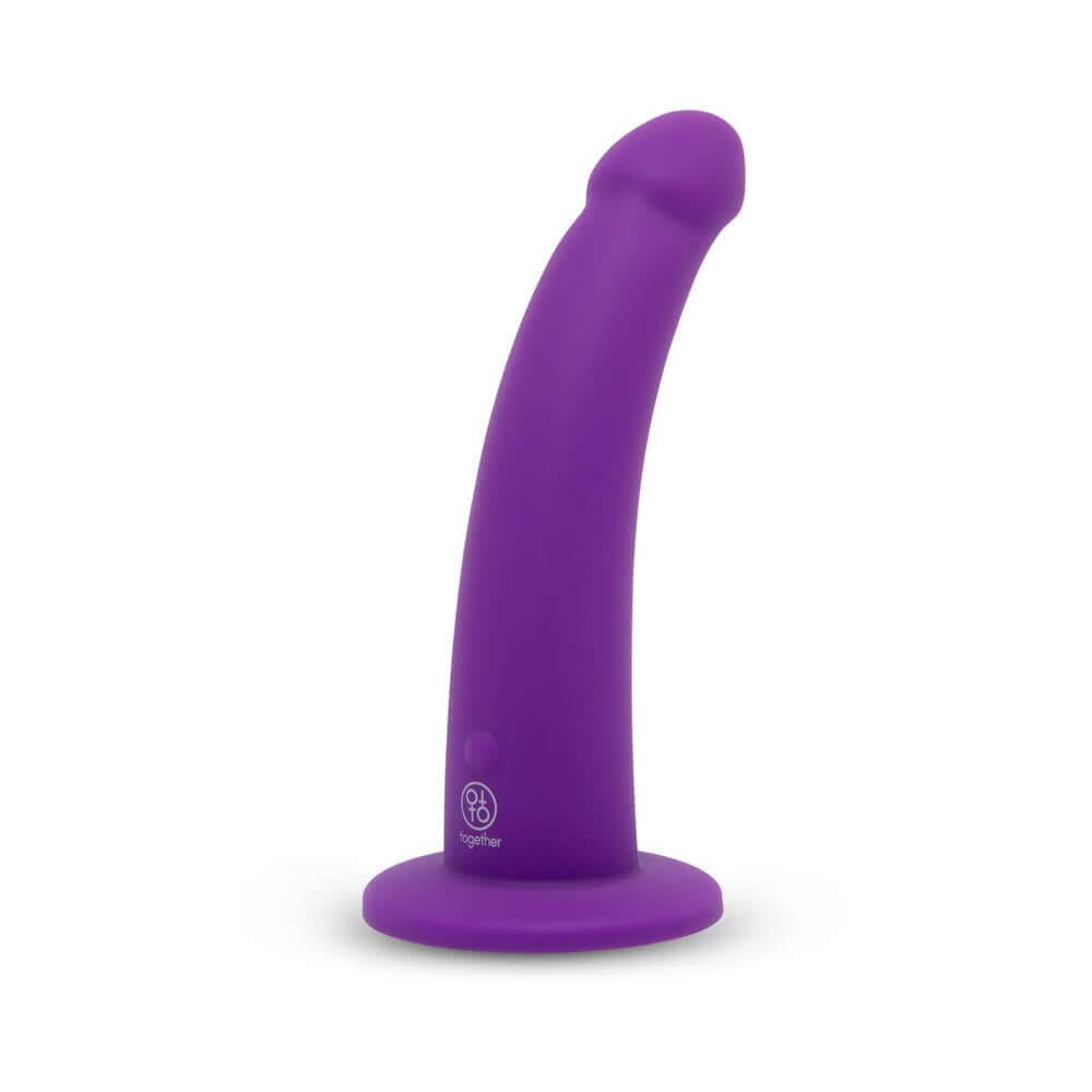 Together Tilt 6.5 inches Silicone Dildo and Harness Set Purple
