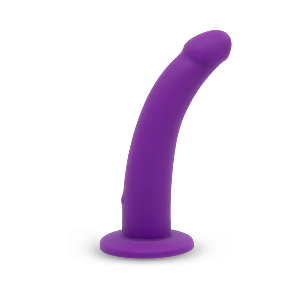 Together Tilt 6.5 inches Silicone Dildo and Harness Set Purple