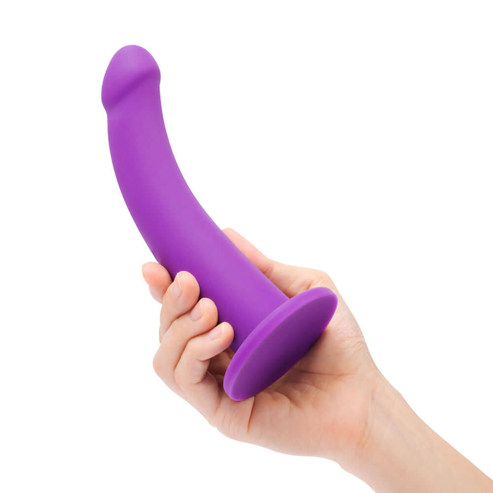 Together Tilt 6.5 inches Silicone Dildo and Harness Set Purple