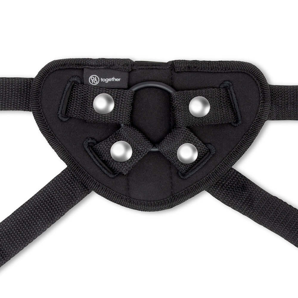 Together Tilt 6.5 inches Silicone Dildo and Harness Set Purple