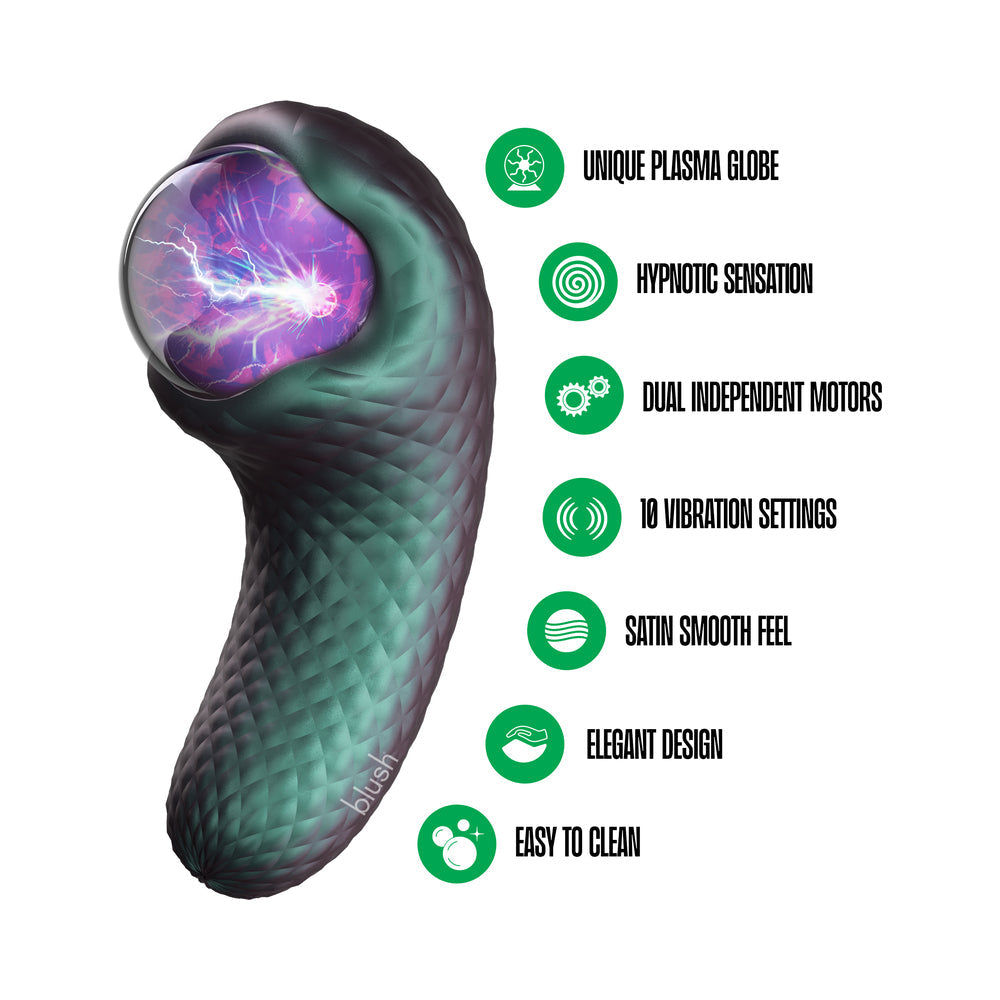 Temptasia Enchanted Serpent Dark Millenia Pulse Vibrator with unique plasma globe and elegant design features.