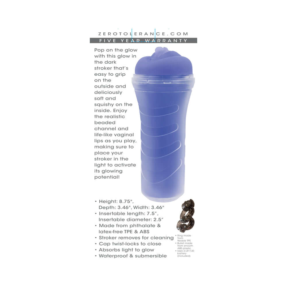 Zero Tolerance Pop On The Glow Stroker Purple