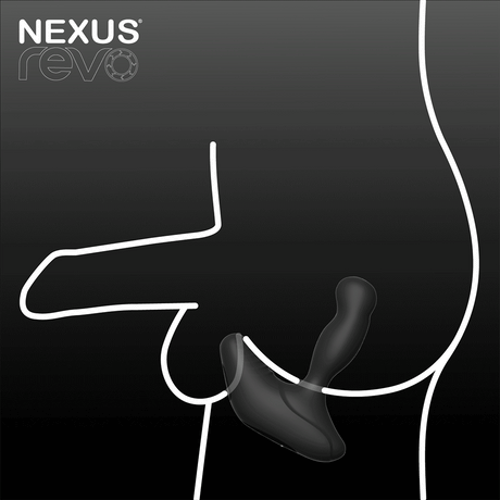 Nexus Revo Stealth App Enabled Rotating Prostate Massager illustration showing the ergonomic design and functionality.