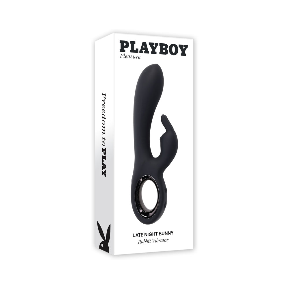 Playboy Late Night Bunny Rechageable Dual Stimulator Silicone Black