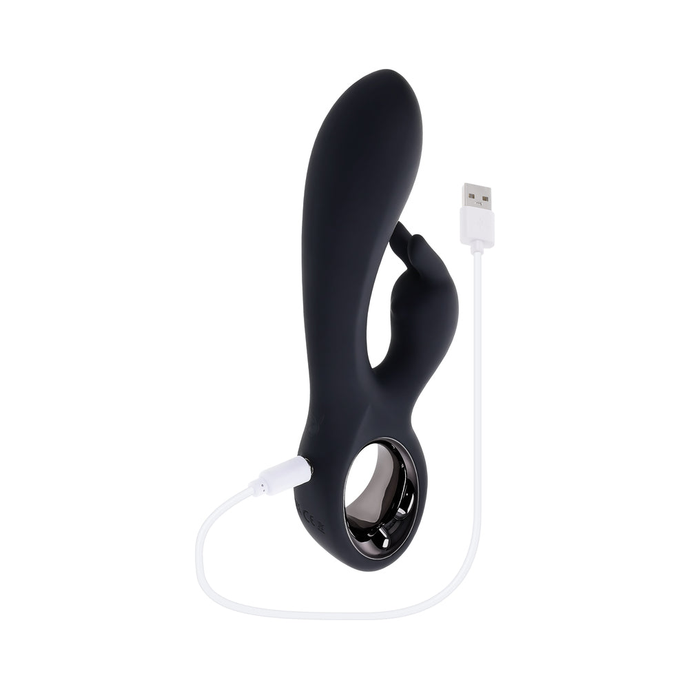 Playboy Late Night Bunny Rechageable Dual Stimulator Silicone Black